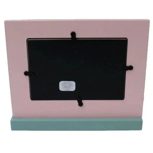 New Pink Wood Merry Christmas 4" X 6" Photo Frame Room Decor Holiday W/ Trees - Picture 2 of 2